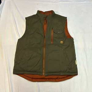 Windriver Men’s Reversible Puffer Down Vest Green/Orange  Size Medium